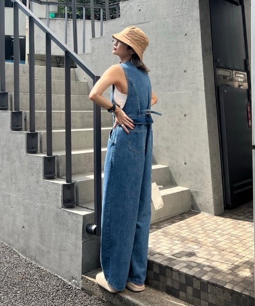 AMAIL(アマイル)の「Denim Straight coverall(サロペット/オーバーオール・レディース・ブルー・FREE)」の18枚目の写真