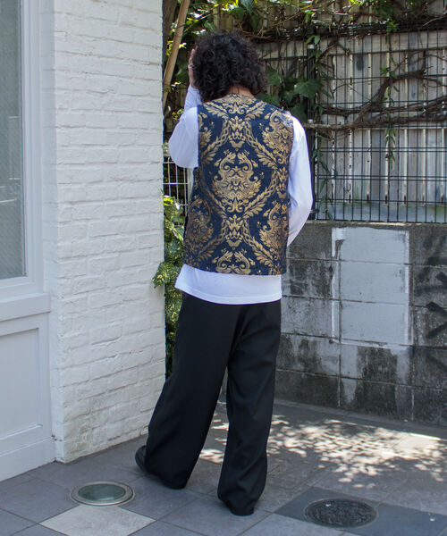 GLOSTER（グロスター）の「【GLOSTER/グロスター】ゴブラン柄ベスト アンティーク調 レトロ ジオメトリックパターン（ベスト・メンズ・ホワイト系その他/ブルー系その他・S/M/L）」の13枚目の写真