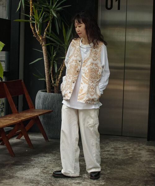 GLOSTER（グロスター）の「【GLOSTER/グロスター】ゴブラン柄ベスト アンティーク調 レトロ ジオメトリックパターン（ベスト・メンズ・ホワイト系その他/ブルー系その他・S/M/L）」の18枚目の写真