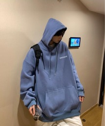 ARCADE | 春服 韓国風 オーバーサイズ ワンポイント フーディー スウェット パーカー -ARCADE Limited Line-(パーカー)