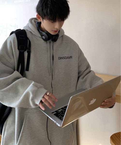 ARCADE（アーケード）の「春服 韓国風 オーバーサイズ ワンポイント フーディー スウェット パーカー -ARCADE Limited Line-（パーカー・メンズ・エメラルドブルー/ブラック/グレー/ブルー系1/レッド系1・M/L）」の12枚目の写真