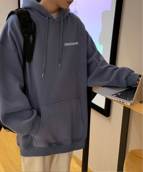 ARCADE（アーケード）の「春服 韓国風 オーバーサイズ ワンポイント フーディー スウェット パーカー -ARCADE Limited Line-（パーカー・メンズ・エメラルドブルー/ブラック/グレー/ブルー系1/レッド系1・M/L）」の14枚目の写真