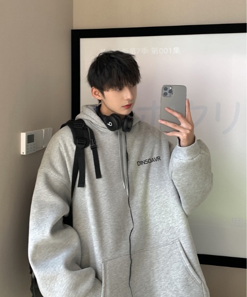 ARCADE（アーケード）の「春服 韓国風 オーバーサイズ ワンポイント フーディー スウェット パーカー -ARCADE Limited Line-（パーカー・メンズ・エメラルドブルー/ブラック/グレー/ブルー系1/レッド系1・M/L）」の11枚目の写真