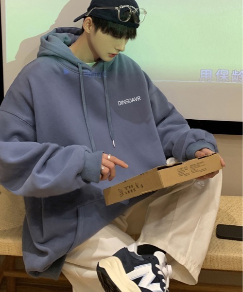 ARCADE（アーケード）の「春服 韓国風 オーバーサイズ ワンポイント フーディー スウェット パーカー -ARCADE Limited Line-（パーカー・メンズ・エメラルドブルー/ブラック/グレー/ブルー系1/レッド系1・M/L）」の13枚目の写真