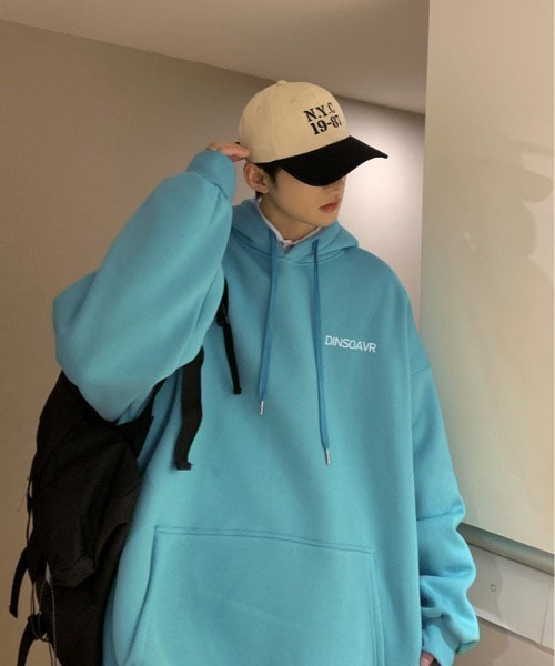 ARCADE（アーケード）の「春服 韓国風 オーバーサイズ ワンポイント フーディー スウェット パーカー -ARCADE Limited Line-（パーカー・メンズ・エメラルドブルー/ブラック/グレー/ブルー系1/レッド系1・M/L）」の22枚目の写真