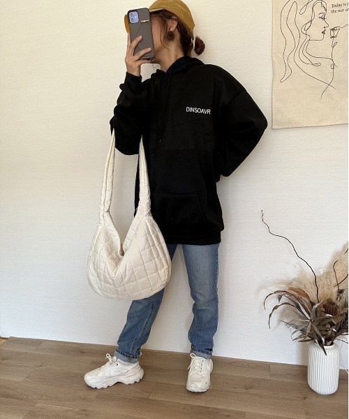 セール】春服 韓国風 オーバーサイズ ワンポイント フーディー