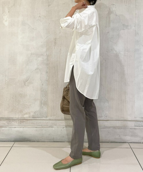 BEARDSLEY（ビアズリー）の「綿タックスリムパンツ：低身長・ウエスト背中側ゴム・高身長にも３サイズ展開（その他パンツ・レディース・ホワイト/ブラック/グレー/カーキ・1/2/0）」の9枚目の写真