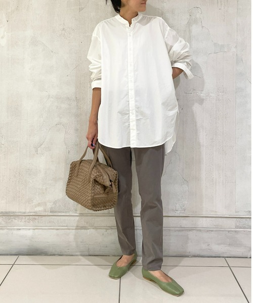 BEARDSLEY（ビアズリー）の「綿タックスリムパンツ：低身長・ウエスト背中側ゴム・高身長にも３サイズ展開（その他パンツ・レディース・ホワイト/ブラック/グレー/カーキ・1/2/0）」の15枚目の写真