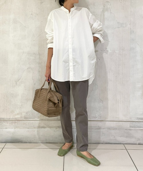 BEARDSLEY（ビアズリー）の「綿タックスリムパンツ：低身長・ウエスト背中側ゴム・高身長にも３サイズ展開（その他パンツ・レディース・ホワイト/ブラック/グレー/カーキ・1/2/0）」の11枚目の写真