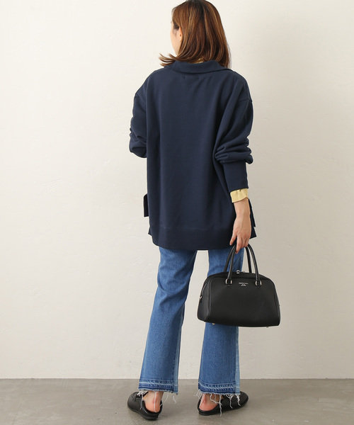 JOURNAL STANDARD relume（ジャーナルスタンダード　レリューム）の「ロゴスウェットハーフジッププルオーバー（スウェット・レディース・ライトグレー/ネイビー・FREE）」の16枚目の写真