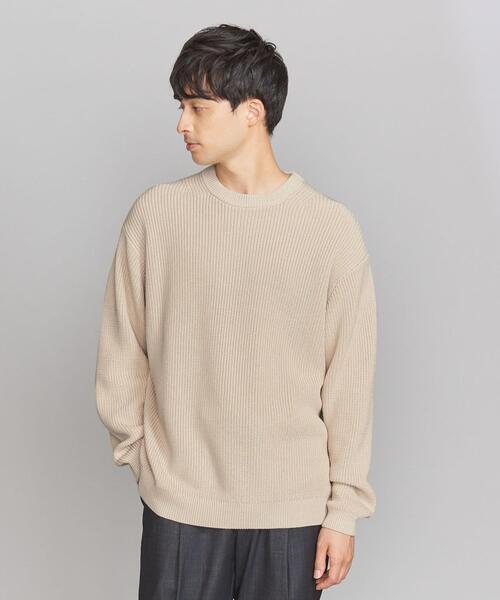 BEAUTY&YOUTH UNITED ARROWS（ビューティーアンドユースユナイテッドアローズ）の「クリスプ アゼ フォルム クルーネック ニット（ニット/セーター・メンズ・ブラック/ケリー/ナチュラル/その他1/その他2・L/S/M/XL）」の9枚目の写真