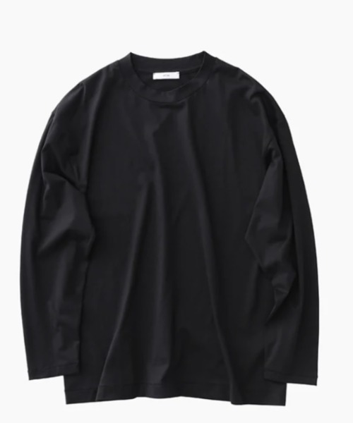 ATON（エイトン）の「ATON (エイトン)22FW SUVIN60/2 | OVERSIZED L/S T-SHIRT（Tシャツ/カットソー・メンズ・ホワイト/ブラック/チャコール・2/4/6）」の3枚目の写真