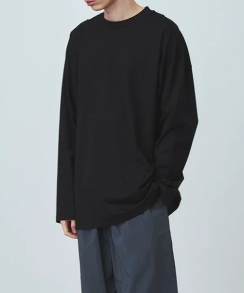 ATON（エイトン）の「ATON (エイトン)22FW SUVIN60/2 | OVERSIZED L/S T-SHIRT（Tシャツ/カットソー・メンズ・ホワイト/ブラック/チャコール・2/4/6）」の6枚目の写真