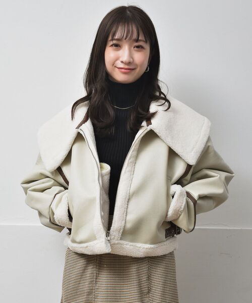 RETRO GIRL（レトロガール）の「FレザームートンJK（ムートンコート・レディース・ナチュラル/ライトブラウン・FREE）」の7枚目の写真