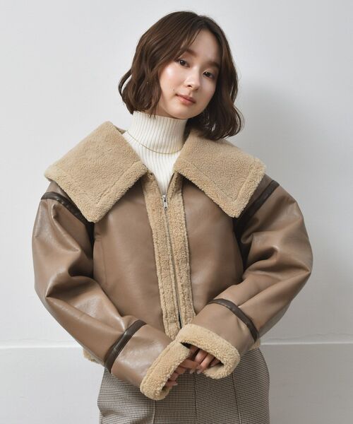 RETRO GIRL（レトロガール）の「FレザームートンJK（ムートンコート・レディース・ナチュラル/ライトブラウン・FREE）」の18枚目の写真
