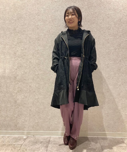 axes femme（アクシーズファム）の「花刺繍ストレートカットパンツ（その他パンツ・レディース・ブラック/ダークブラウン/パープル/ダークグリーン・LARGE/MEDIUM）」の5枚目の写真