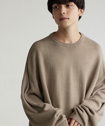 ボリュームルーズ クルーネックプルオーバーニット