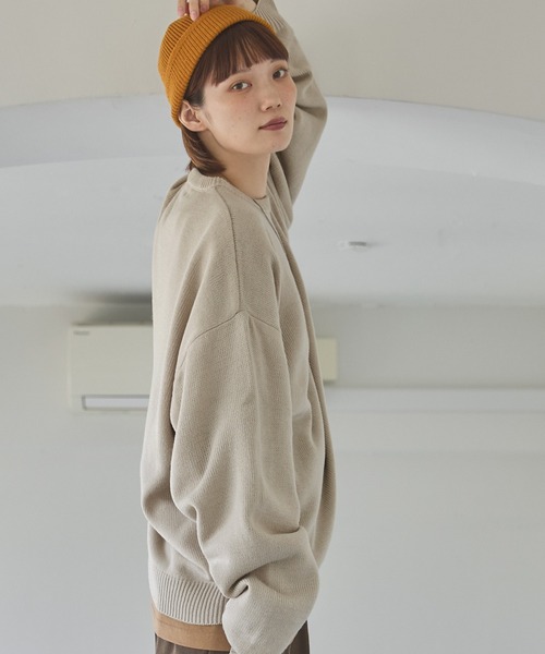 MONO-MART(モノマート)の「ボリュームルーズ クルーネックプルオーバーニット(ニット/セーター・メンズ・ダークグレー/アイボリー/グリーン系/ベージュ/ブラック/ブルー系/グレー/パープル/ライトベージュ/カーキ/ダークブラウン・M/L)」の16枚目の写真