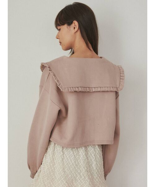 merry jenny(メリージェニー)の「フリルリボントレーナー(Tシャツ/カットソー・レディース・ブラック/オフホワイト/ピンク・FREE)」の8枚目の写真