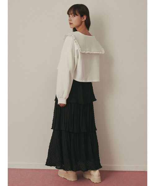 merry jenny(メリージェニー)の「フリルリボントレーナー(Tシャツ/カットソー・レディース・ブラック/オフホワイト/ピンク・FREE)」の18枚目の写真