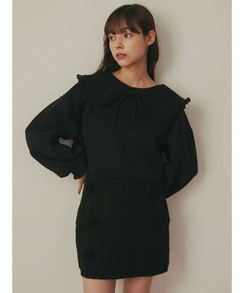 merry jenny(メリージェニー)の「フリルリボントレーナー(Tシャツ/カットソー・レディース・ブラック/オフホワイト/ピンク・FREE)」の22枚目の写真