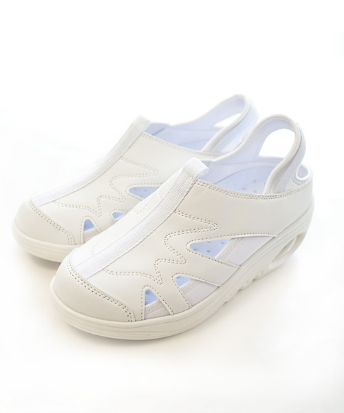 AmiAmi（アミアミ）の「かかとが踏めるエアーソールナーススニーカー/ナースシューズ（スニーカー・レディース・ライトグレー/ホワイト・22.5cm/23cm/23.5cm/24cm/24.5cm/25cm）」の22枚目の写真