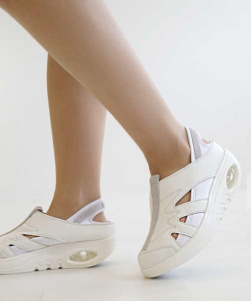 AmiAmi（アミアミ）の「かかとが踏めるエアーソールナーススニーカー/ナースシューズ（スニーカー・レディース・ライトグレー/ホワイト・22.5cm/23cm/23.5cm/24cm/24.5cm/25cm）」の13枚目の写真