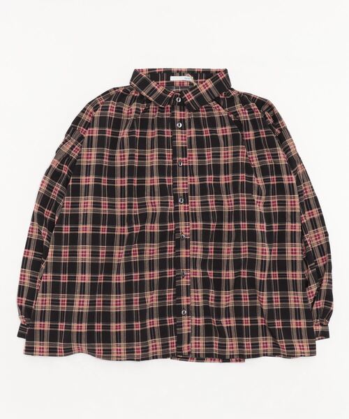 sandy（サンディー）の「【sandy】プリント袖タックブラウス（シャツ/ブラウス・レディース・ブラック/ボルドー/ネイビー/グリーン・FREE）」の2枚目の写真