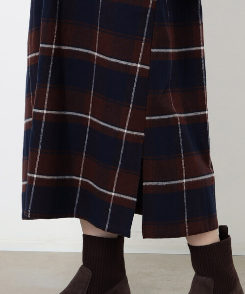 ONIGIRI（オニギリ）の「チェック柄　シャツワンピース（シャツワンピース・レディース・ネイビー/グリーン・FREE）」の10枚目の写真