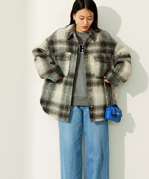 AMERICAN HOLIC（アメリカンホリック）の「CPOシャギージャケット（その他アウター・レディース・チェック/ベージュ・L/M）」の2枚目の写真
