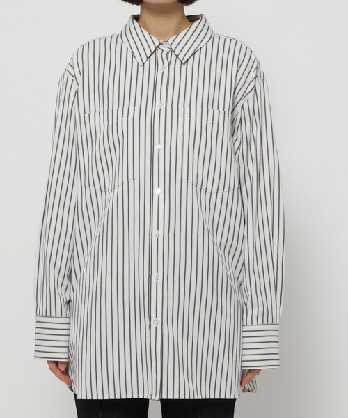 PAGEBOY（ページボーイ）の「ストライプBIGシャツ（シャツ/ブラウス・レディース・ホワイト×ブラック/ピンク/ブルー系その他・FREE）」の15枚目の写真