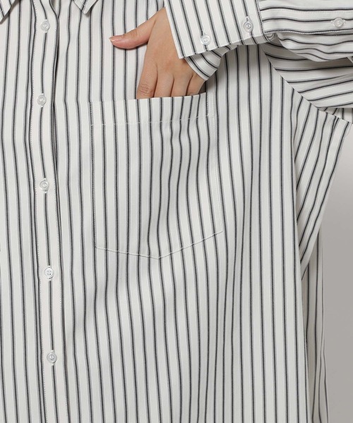 PAGEBOY（ページボーイ）の「ストライプBIGシャツ（シャツ/ブラウス・レディース・ホワイト×ブラック/ピンク/ブルー系その他・FREE）」の19枚目の写真