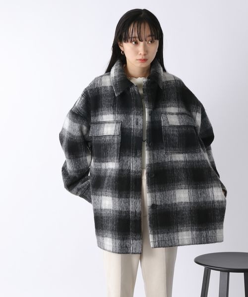 JEANASIS（ジーナシス）の「シャギーチェックシャツジャケット/179307