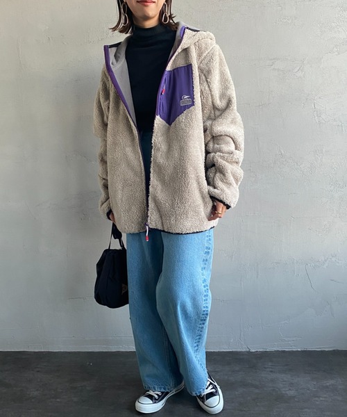 CHUMS（チャムス）の「【WEB限定】[CHUMS/チャムス] ボンディングフリース ボアジップパーカー（その他アウター・レディース・ブラック/ベージュ/グレー・M/L/XL）」の7枚目の写真