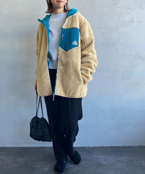 CHUMS（チャムス）の「【WEB限定】[CHUMS/チャムス] ボンディングフリース ボアジップパーカー（その他アウター・レディース・ブラック/ベージュ/グレー・M/L/XL）」の22枚目の写真