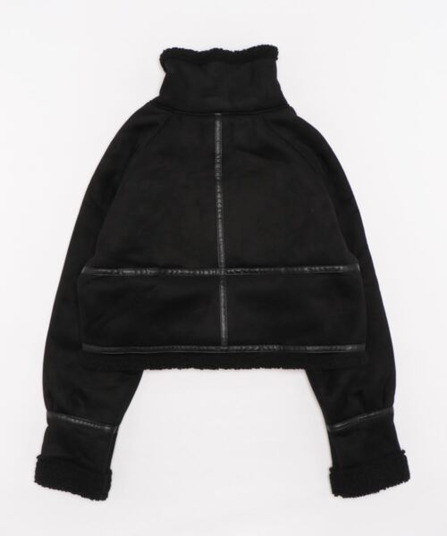 clear(クリア)の「ショートムートンジャケット(ムートンコート・レディース・ブラック/アイボリー・F)」の10枚目の写真