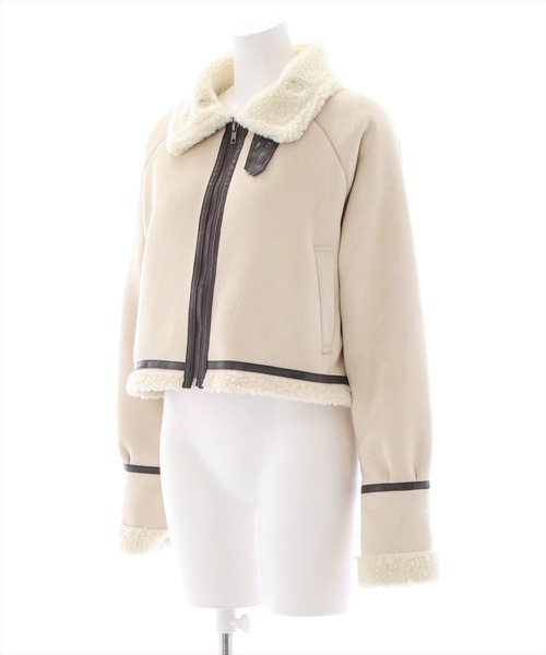 clear(クリア)の「ショートムートンジャケット(ムートンコート・レディース・ブラック/アイボリー・F)」の19枚目の写真