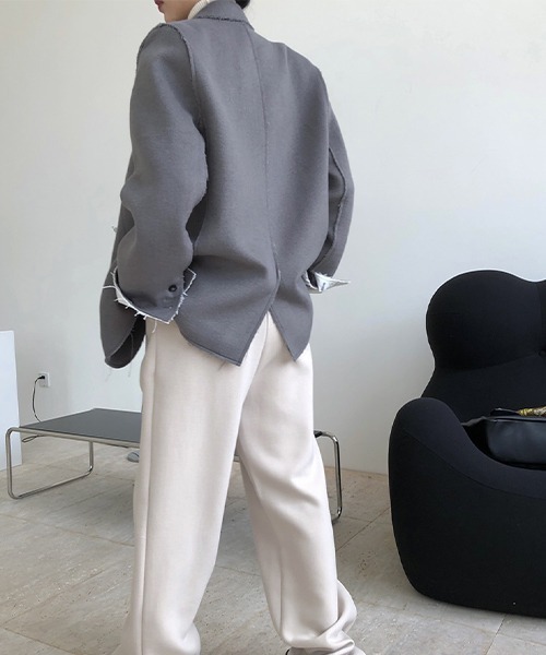 chuclla(チュクラ)の「カットアウト ウールテーラードジャケット chw22a137(テーラードジャケット・レディース・ブラック/グレー・M/S)」の5枚目の写真