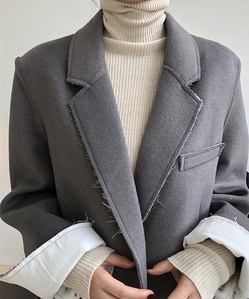 chuclla(チュクラ)の「カットアウト ウールテーラードジャケット chw22a137(テーラードジャケット・レディース・ブラック/グレー・M/S)」の8枚目の写真