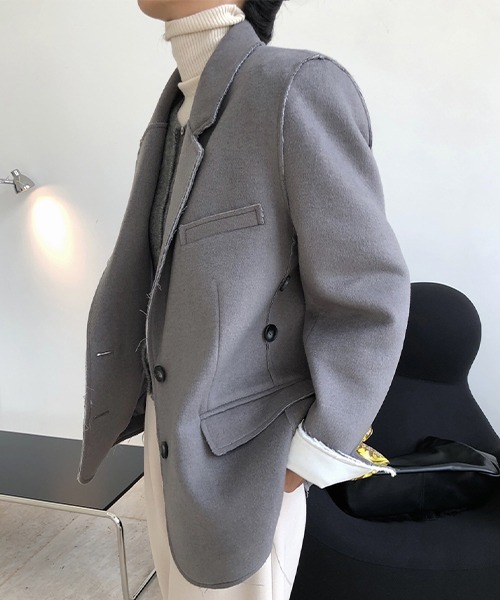 chuclla(チュクラ)の「カットアウト ウールテーラードジャケット chw22a137(テーラードジャケット・レディース・ブラック/グレー・M/S)」の11枚目の写真