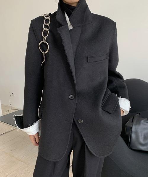 chuclla(チュクラ)の「カットアウト ウールテーラードジャケット chw22a137(テーラードジャケット・レディース・ブラック/グレー・M/S)」の18枚目の写真