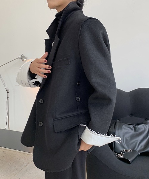 chuclla(チュクラ)の「カットアウト ウールテーラードジャケット chw22a137(テーラードジャケット・レディース・ブラック/グレー・M/S)」の19枚目の写真