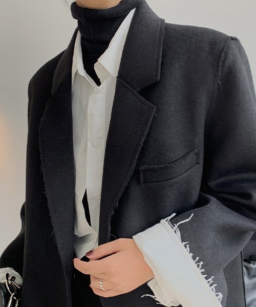 chuclla(チュクラ)の「カットアウト ウールテーラードジャケット chw22a137(テーラードジャケット・レディース・ブラック/グレー・M/S)」の21枚目の写真