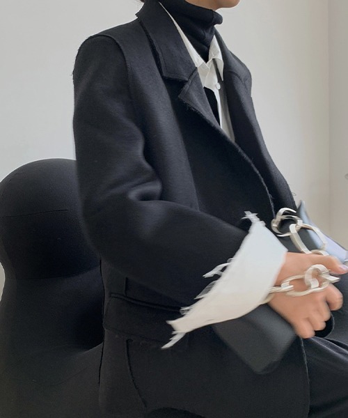 chuclla(チュクラ)の「カットアウト ウールテーラードジャケット chw22a137(テーラードジャケット・レディース・ブラック/グレー・M/S)」の22枚目の写真