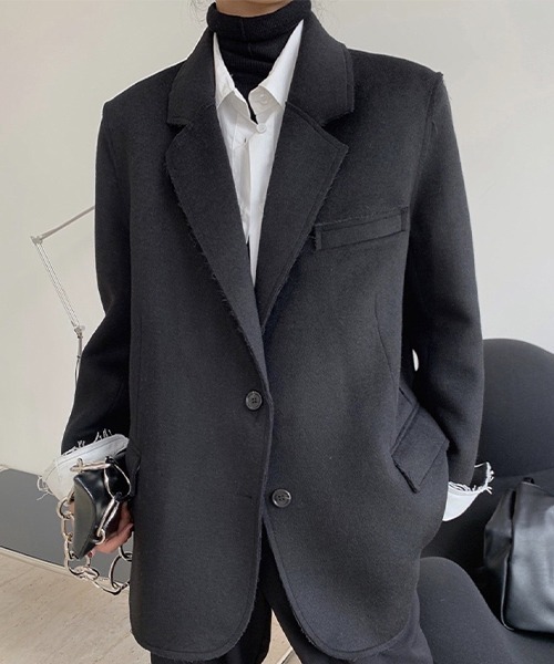 chuclla(チュクラ)の「カットアウト ウールテーラードジャケット chw22a137(テーラードジャケット・レディース・ブラック/グレー・M/S)」の17枚目の写真