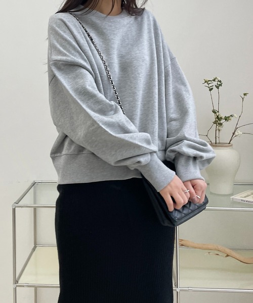 me+em select(ミームセレクト)の「【10カラー展開】クルーネックスウェット(スウェット・レディース・チャコールグレー/グレー/ブルー/ブラック/オレンジ/ベージュ/ピンク/レッド/ライム/グリーン・FREE)」の14枚目の写真