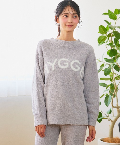 cross marche（クロスマルシェ）の「【LAFUKU/ラフク】もちふわマシュマロニットHYGGEロゴトップス/ルームウェア（上下別売り）（ルームウェア/パジャマ・レディース・ラベンダー/ライトグリーン/ブラウン/ベージュ/モカ/グレイッシュブルー/インディゴブルー/ピンク/ライラック/ナチュラル/チャコールグレー/ダークブラウン/ブラウン系その他/ライトベージュ/ダークグレー/チャコール/キャメル/ブルーグレー/グレー・M/L/LL/S/3L）」の3枚目の写真