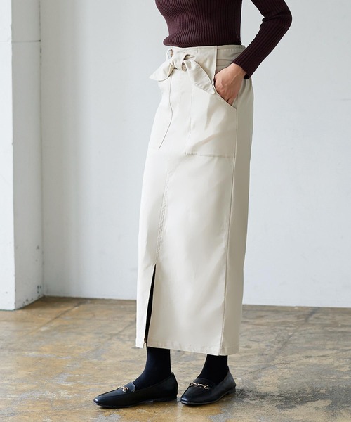 KOBE LETTUCE（コウベレタス）の「[ 裏微起毛 ][ 選べるサイズ] 走れるストレッチタイトスカート（スカート・レディース・ブラック系/チャコール/カーキ系/グレー系/ブラック/カーキ/アイボリー系/アイボリー系1/ブルー系1/ブルー系/モカ・L3/M3/L1/M1/L2/M2）」の16枚目の写真