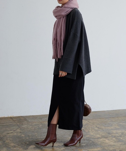 KOBE LETTUCE（コウベレタス）の「[ 裏微起毛 ][ 選べるサイズ] 走れるストレッチタイトスカート（スカート・レディース・ブラック系/チャコール/カーキ系/グレー系/ブラック/カーキ/アイボリー系/アイボリー系1/ブルー系1/ブルー系/モカ・L3/M3/L1/M1/L2/M2）」の17枚目の写真