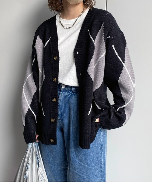 CPCM(シーピーシーエム)の「アーガイルカーディガン(カーディガン/ボレロ・メンズ・マスタード/グレー/ブラック・MEDIUM/LARGE)」の6枚目の写真